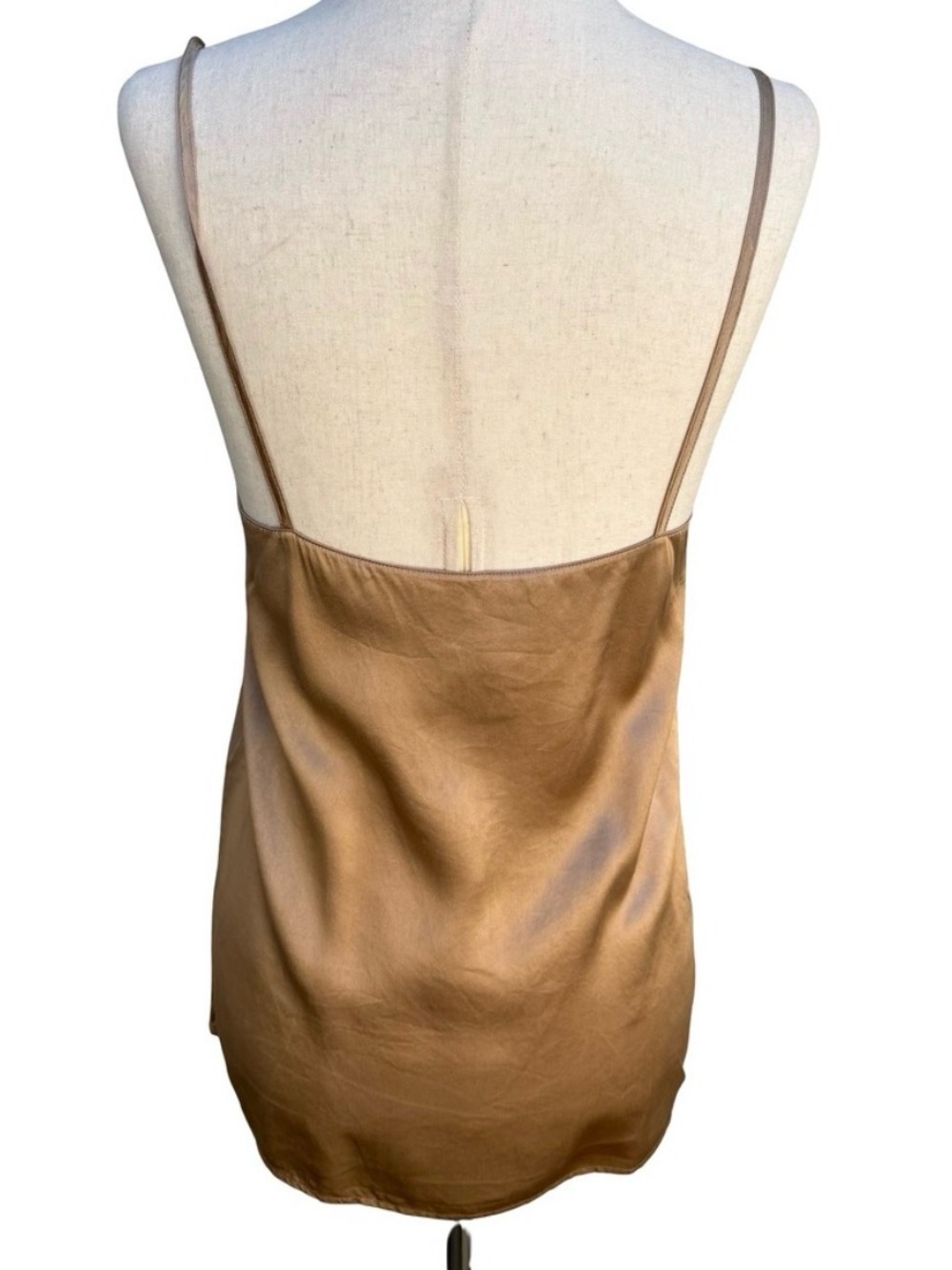Andrea Jovine Vintage 90s Y2K Womens Bronze Gold Ombre Silk Camisole Tank Top 6 - Picture 6 of 8